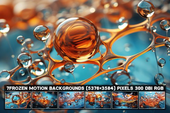 7 Abstract Frozen Motion Backgrounds: Dynamic Design Assets