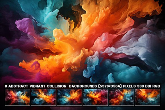 7 Abstract Vibrant Collision Backgrounds: A Designer's Dynamic Asset