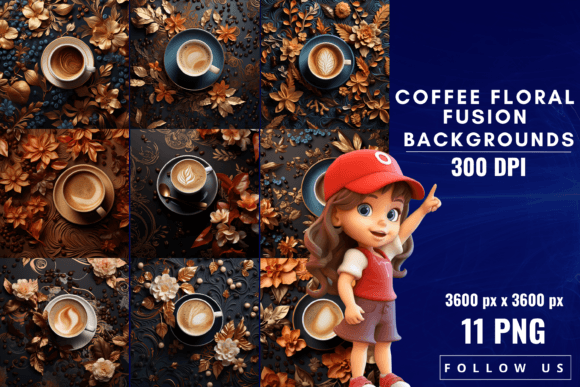 Designing with the Coffee Floral Fusion Backgrounds