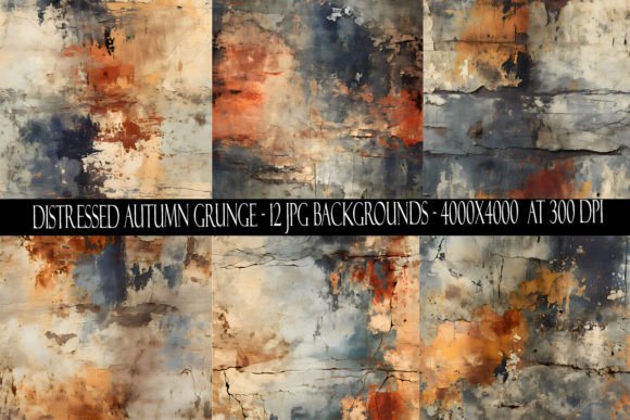 Distressed Autumn Grunge Backgrounds for Authentic Design