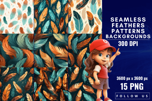 Elegant Feathers Seamless Patterns for Creative Projects