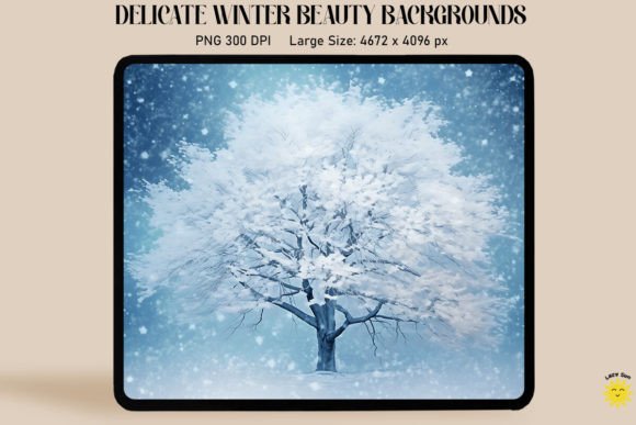 Embrace Serenity: Lonely Tree in Snow Backgrounds