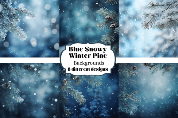 Embrace the Chill: Using Snowy Winter Pine Blue Backgrounds