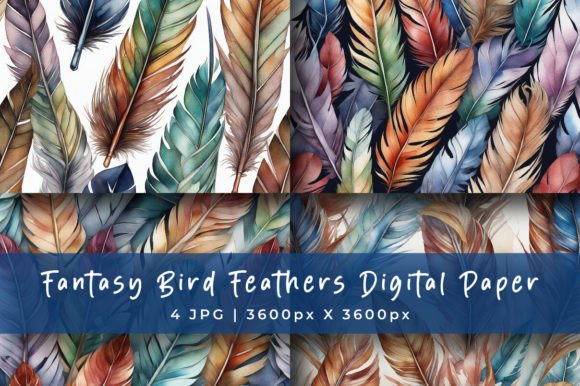 Enchanting Fantasy Bird Feathers Backgrounds for Designers