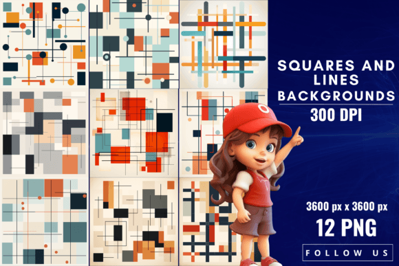 Geometric Precision: The Power of Squares and Lines Backgrounds