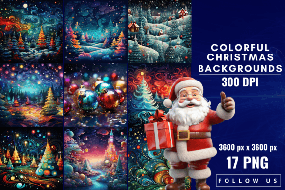 Infuse Your Designs with a Burst of Holiday Joy: Colorful Christmas Backgrounds