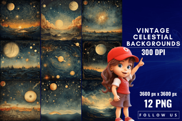 Timeless Night Sky: Vintage Celestial Backgrounds