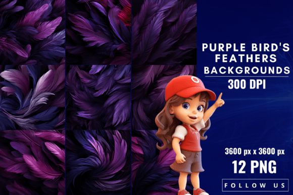 Transform Your Visuals with Purple Bird's Feathers Backgrounds