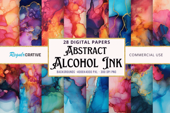 Unlock Creative Potential with Alcohol Ink Backgrounds Bundle